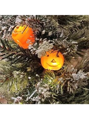 Vintage Halloween string Light Bulb Covers Jack o Lantern Orange Pumpkin